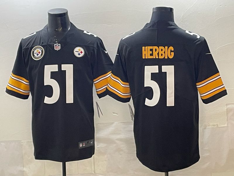 Men 2026 Pittsburgh Steelers #51 Herbic Black Nike Limited NFL Jersey 05